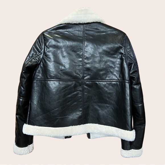 TALL Faux Leather Aviator Jacket || ALLOY APPAREL || size S - Picture 2 of 6